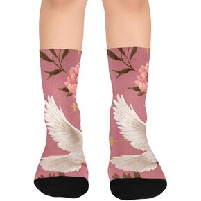 جوارب بيسفول بلوم بيردز الوردية للمشي لمسافات طويلة - جوارب شتوية سميكة دافئة للأولاد والبنات الصغار للمدرسة، والارتداء اليومي والأنشطة الخارجية in Kuwait