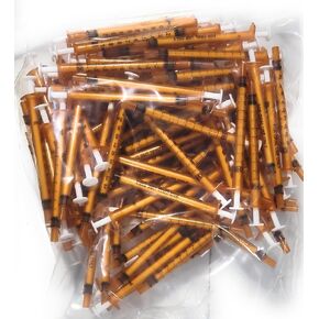 Generic Oral Syringe, Amber, 1mL, Tip Cap, 100/pk in Kuwait