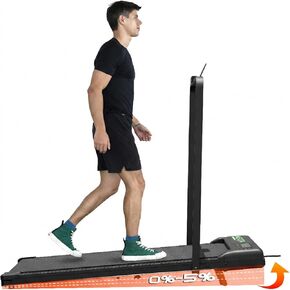 وسادة مشي قابلة للطي مع شريط مائل ومقبض، جهاز مشي صغير الحجم محمول 2 في 1 تحت المكتب للمكتب المنزلي، جهاز ركض للمشي بقوة 3.0 حصان بسعة 350 رطل مع شاشة LED وجهاز تحكم عن بعد in Kuwait