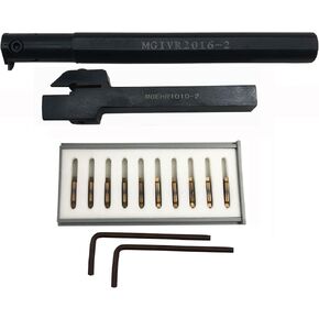 3/8"MGEHR Lathe Grooving Cut-Off Parting Tool Holder with MGGN150/200/250 Carbide Grooving Inserts for Stainless Steel Steel Quenched Steel (MGIVR2016+MGEHR+MGGN150)(MGIVR2016+MGEHR+MGGN250) in Saudi Arabia