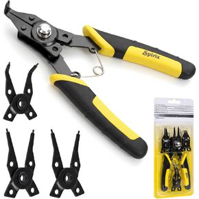 Snap Ring Pliers Heavy Duty Set, 4-in-1 Convertible Internal External Retaining Ring Pliers, Interchangeable Heads 45 90 Degree Angled Jaws, C Clip Circlip Lock Ring Removal Tool in Saudi Arabia