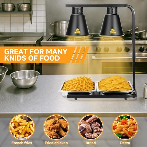 Yuanhao مصباح حراري قائم بذاته باللون الأسود مزود بمصباحين - 120 فولت، 500 وات (أسود) in Kuwait