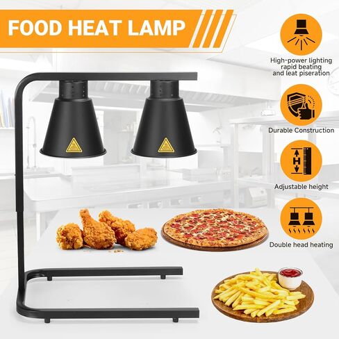 Yuanhao مصباح حراري قائم بذاته باللون الأسود مزود بمصباحين - 120 فولت، 500 وات (أسود) in Kuwait