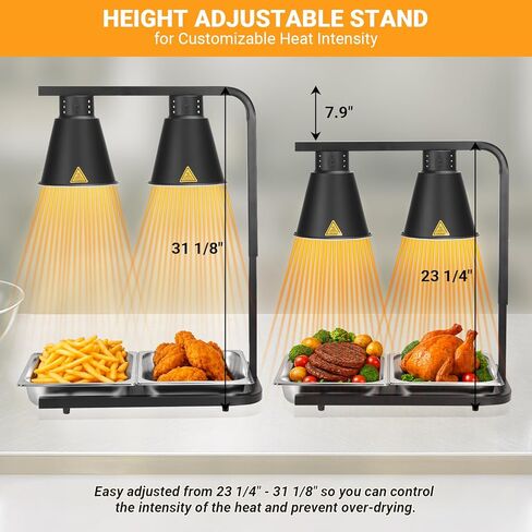 Yuanhao مصباح حراري قائم بذاته باللون الأسود مزود بمصباحين - 120 فولت، 500 وات (أسود) in Kuwait