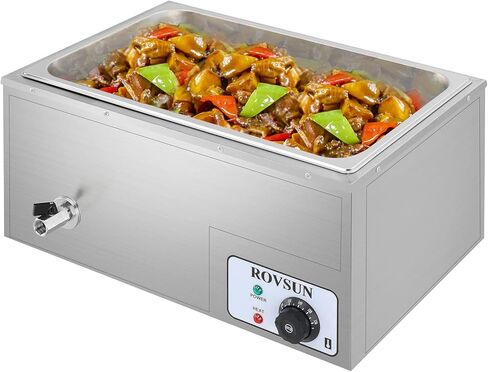 Bonnlo 42.3 QT 4 Pan Commercial Electric Food Warmer, Counter Top Electric Bain-Marie with Warming Plate, Steam Table Food Warmer for Catering, Parties Buffet and Restaurant, Stainless Steel, 1200W in Saudi Arabia