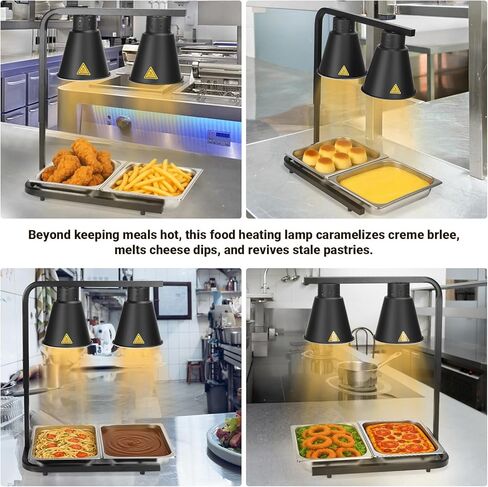 Yuanhao مصباح حراري قائم بذاته باللون الأسود مزود بمصباحين - 120 فولت، 500 وات (أسود) in Kuwait