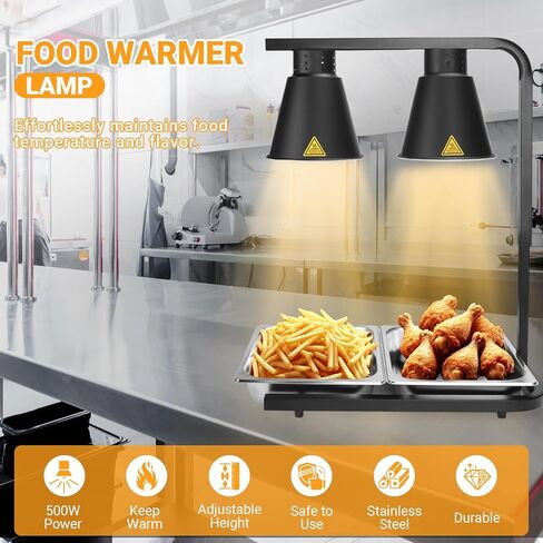 Yuanhao مصباح حراري قائم بذاته باللون الأسود مزود بمصباحين - 120 فولت، 500 وات (أسود) in Kuwait