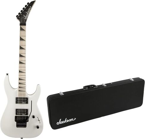 حزمة جيتار كهربائي من سلسلة Jackson JS Dinky Arch Top JS32 DKAM مكونة من 6 أوتار (أبيض ثلجي) مع حافظة جاكسون اقتصادية صلبة (عنصران) in Kuwait