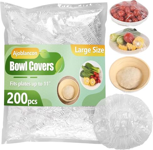 200 قطعة من أغطية الأوعية المقاومة للخبز، قبعات دش كبيرة قابلة لإعادة الاستخدام لخبز العجين المخمر، غلاف بلاستيكي مرن للطعام يحافظ على الطعام طازجًا في الهواء الطلق in Kuwait