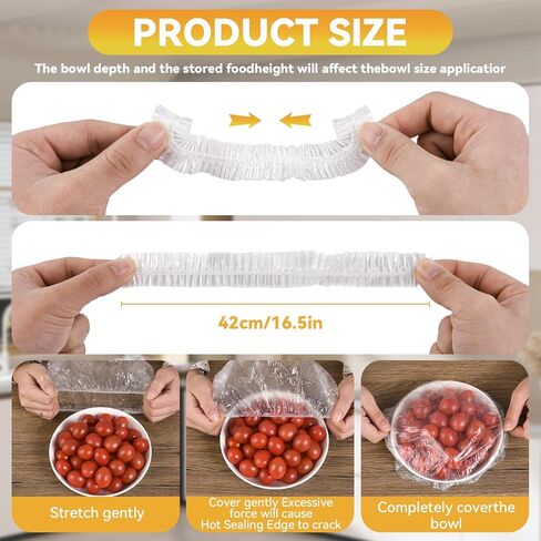 200 قطعة من أغطية الأوعية المقاومة للخبز، قبعات دش كبيرة قابلة لإعادة الاستخدام لخبز العجين المخمر، غلاف بلاستيكي مرن للطعام يحافظ على الطعام طازجًا في الهواء الطلق in Kuwait
