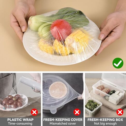 200 قطعة من أغطية الأوعية المقاومة للخبز، قبعات دش كبيرة قابلة لإعادة الاستخدام لخبز العجين المخمر، غلاف بلاستيكي مرن للطعام يحافظ على الطعام طازجًا في الهواء الطلق in Kuwait