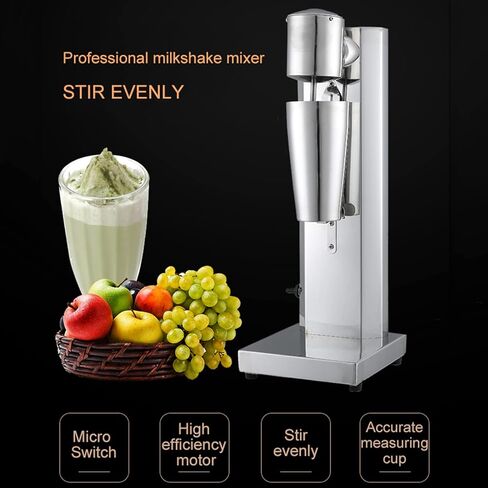 Commercial Electric Stainless Steel Milk Shake Machine,Single Heads Smoothie Malt Blender,Rotating Speed 18000 RPM,W/800Ml Stainless Steel Cup in Saudi Arabia