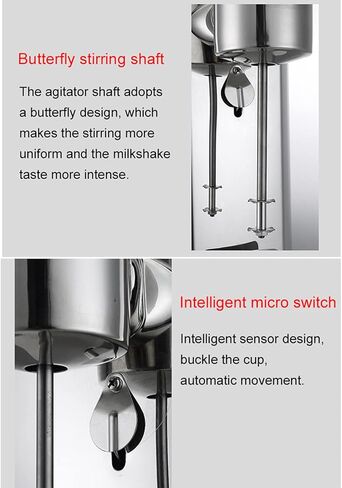 Commercial Electric Stainless Steel Milk Shake Machine,Single Heads Smoothie Malt Blender,Rotating Speed 18000 RPM,W/800Ml Stainless Steel Cup in Saudi Arabia