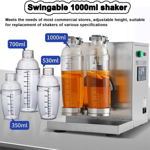 Automatic Bubble Tea Shaker Machine, Electric Double Frame Commercial Stainless Steel 340 R/MIN Shaking Machine 350ml - 1000ml Digital Timer 1-120 in Saudi Arabia
