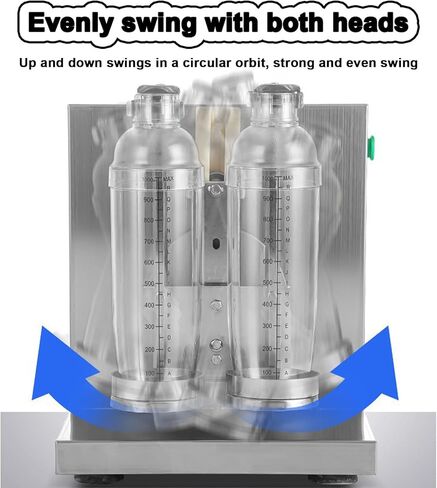 Automatic Bubble Tea Shaker Machine, Electric Double Frame Commercial Stainless Steel 340 R/MIN Shaking Machine 350ml - 1000ml Digital Timer 1-120 in Saudi Arabia