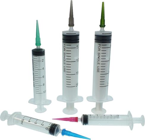 VIBICCK 7 أحجام، 144 فوهة توزيع غراء حادة، أداة غراء إبرة حادة الأنف، تستخدم لتطبيق السوائل الصناعية والمواد اللاصقة والأحبار والعطور، جميعها من البلاستيك in Kuwait