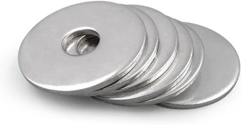 Washers,Flat Washer, Washers 1/10/50pcs Large Flat Gasket Sliver Washer Stainless Steel Big Metal Rings Meson Plain M3/M4/M5/M6/M8-M20 Fastener(M18 1piece) in Kuwait