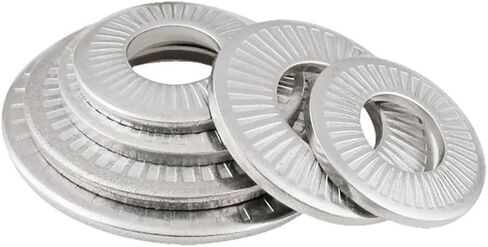 غسالات، غسالة مسطحة، غسالات 2/5/10/20/50 قطعة M3 M4 M5 M6 M8 M10 M12 M16 M20 غسالة فضية من الفولاذ المقاوم للصدأ قفل حشية طباعة قفل مائل (M4 (50 قطعة)) in Kuwait