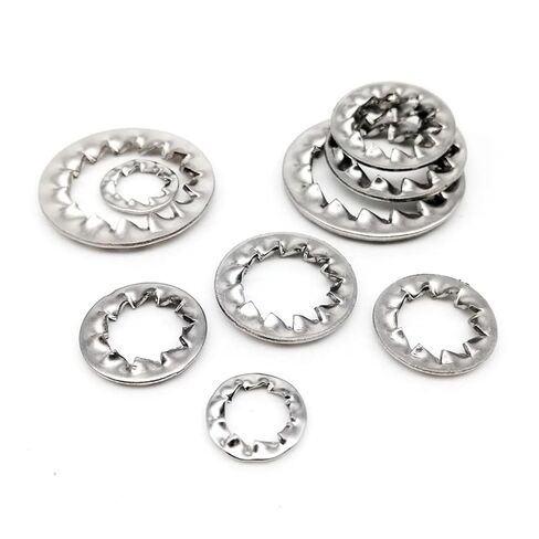 غسالات، غسالة مسطحة، غسالات 5/10/50 قطعة من الفولاذ المقاوم للصدأ حلقات قفل مسننة داخلية من الفولاذ المقاوم للصدأ M2 .5 M3 M4 M5 M6 M8 M10 M12 - M24 قفل (5 قطع M22) in Kuwait