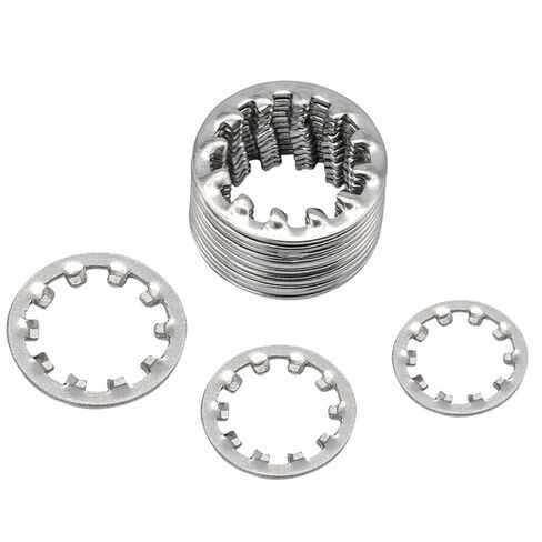 غسالات، غسالة مسطحة، غسالات قفل 50 قطعة M3 إلى M31 غسالة مسننة داخلية مسننة، غسالات نجمة الأسنان، حشية من الفولاذ المقاوم للصدأ (M3.2) in Kuwait