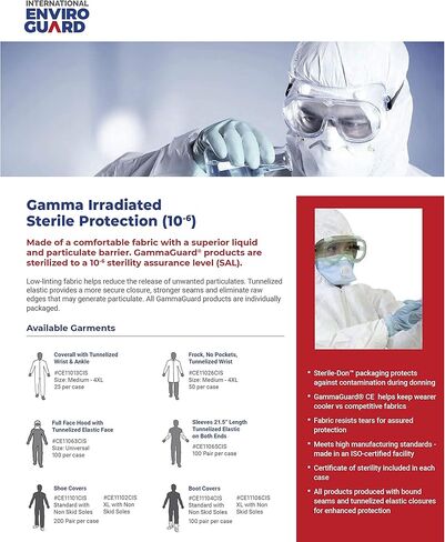 International Enviroguard GammaGuard, Sterile Hood, Ties in Back, Serged Seam, (Case 100) in Saudi Arabia