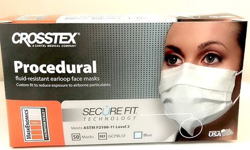 Crosstex Securefit Isofluid Earloop Mask, Blue GCICXBSF in Kuwait