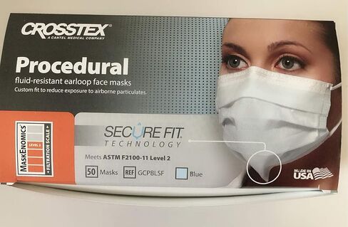 Crosstex Securefit Isofluid Earloop Mask, Blue GCICXBSF in Kuwait