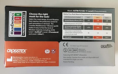 Crosstex Securefit Isofluid Earloop Mask, Blue GCICXBSF in Kuwait