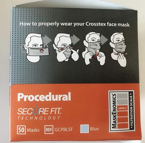 Crosstex Securefit Isofluid Earloop Mask, Blue GCICXBSF in Kuwait