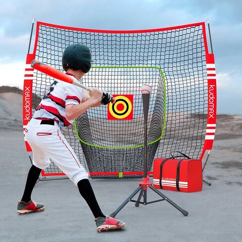 Baseball/Softball 6×6FT Kids Practice Net for Hitting & Pitching,Stable Bow Frame, Batting Tee, Target and Strike Zone for Throwing, Most Suitable for Kids and Teenager in Saudi Arabia