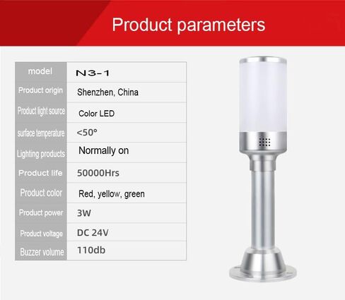 Aluminum Shell Sound and Light Integrated LED Tricolor in One Layer Warning Light 3 Color Alarm Buzzer for Industrial Machines in Saudi Arabia