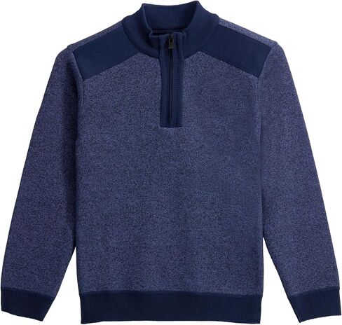 X Ray Boys (6-12) Quarter Zip Fleece Flannel Lining Sweater و Classic Fit Mock Neck Knit Sweater for Fall and Winter in Kuwait