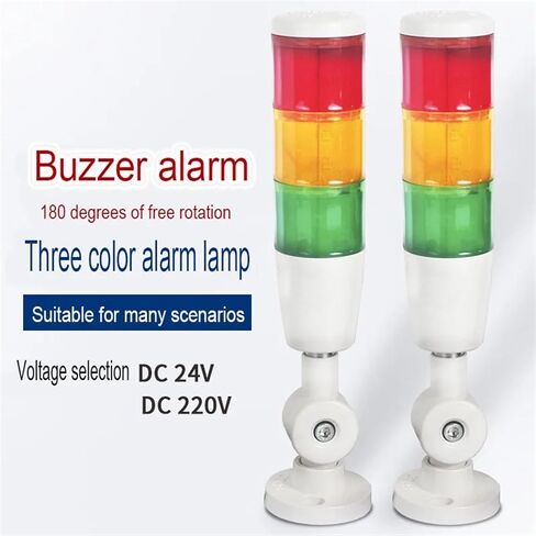 24V/220V LED Signal Pilot Light Indicator Warning Lamp 3 Color Fold Type Often Bright Buzzer Safety Tower Warning Lamp(24V) in Saudi Arabia