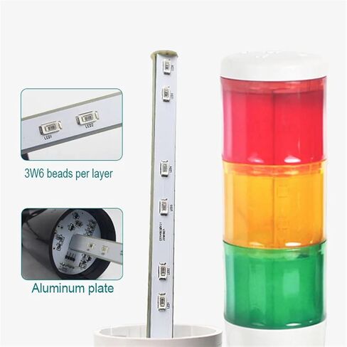 24V/220V LED Signal Pilot Light Indicator Warning Lamp 3 Color Fold Type Often Bright Buzzer Safety Tower Warning Lamp(24V) in Saudi Arabia