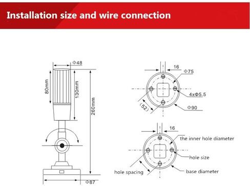 Led 3 Color in One Layer Indicator Lamp 24V Warning Light Workshop Machine Signal Buzzer Alarm Caution Black Foldable Tower Lamp in Saudi Arabia