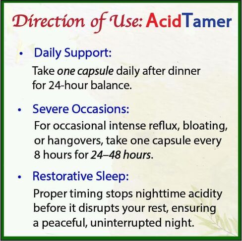 AcidRelief Acid Tamer | Promotes Stomach Comfort & Digestive Wellness* | Organic Herbal Blend for Gut Health* | 60 Capsules | Made in USA, USDA Organic, Vegan, Non-GMO, Gluten-Free in Kuwait