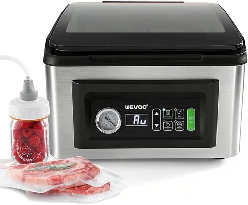 Wevac Chamber Vacuum Sealer, 12" Seal Bar, Auto Vacuum Time, Deep Chamber with Easy-Clean Design, Commercial-Grade for Meats, Liquids, Soups, Sous Vide & Mason Jars, CV12 Pro in Kuwait