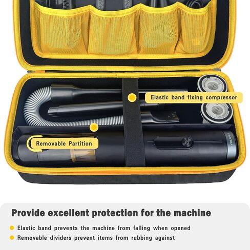 جراب Fanttik Slim V8 Apex/ V8 Mate/for Fanttik Slim V10 Apex/ V10 Mate مكنسة السيارة المحمولة اللاسلكية. وحدة تخزين صلبة محمولة مع مقسم قابل للإزالة وجيب شبكي للملحقات (الجراب فقط) in Kuwait