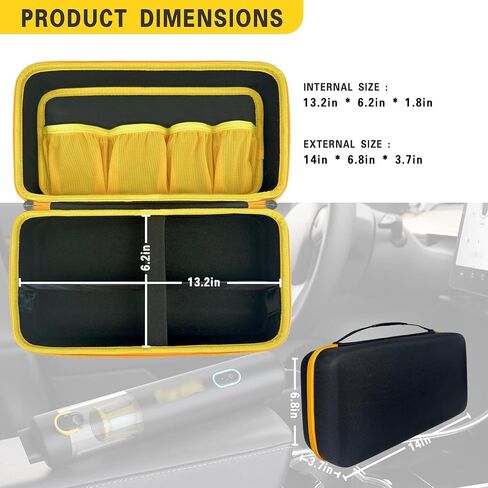 جراب Fanttik Slim V8 Apex/ V8 Mate/for Fanttik Slim V10 Apex/ V10 Mate مكنسة السيارة المحمولة اللاسلكية. وحدة تخزين صلبة محمولة مع مقسم قابل للإزالة وجيب شبكي للملحقات (الجراب فقط) in Kuwait