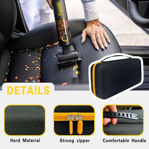 جراب Fanttik Slim V8 Apex/ V8 Mate/for Fanttik Slim V10 Apex/ V10 Mate مكنسة السيارة المحمولة اللاسلكية. وحدة تخزين صلبة محمولة مع مقسم قابل للإزالة وجيب شبكي للملحقات (الجراب فقط) in Kuwait