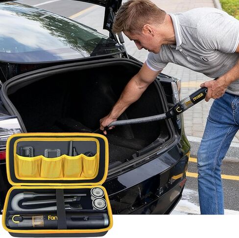 جراب Fanttik Slim V8 Apex/ V8 Mate/for Fanttik Slim V10 Apex/ V10 Mate مكنسة السيارة المحمولة اللاسلكية. وحدة تخزين صلبة محمولة مع مقسم قابل للإزالة وجيب شبكي للملحقات (الجراب فقط) in Kuwait