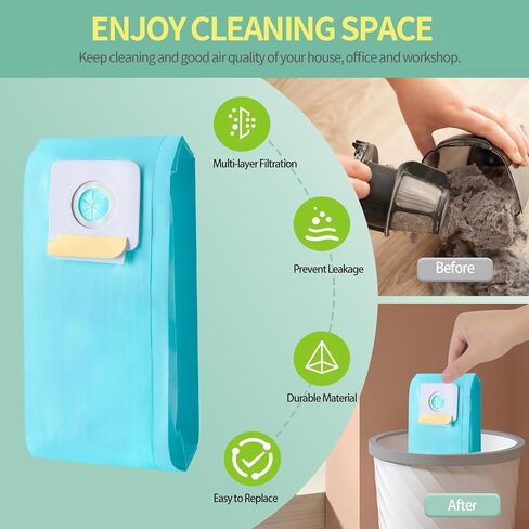 Gudotra 15 حزمة من أكياس المكنسة الكهربائية البديلة من النوع A المتوافقة مع مكانس Riccar المستقيمة 2000 4000 R100 R200 R300 R300C R500 R600 R700 R800 R800C 5000 6000 Series in Kuwait