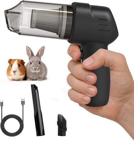 قفص مكنسة كهربائية محمولة على شكل خنزير غينيا، منظف قفص خنزير غينيا، مكنسة فضلات الأرانب، لتنظيف خفيف الوزن لخنزير غينيا، الأرنب، الهامستر، الشينشيلا، الزواحف، الطيور (أسود) in Kuwait