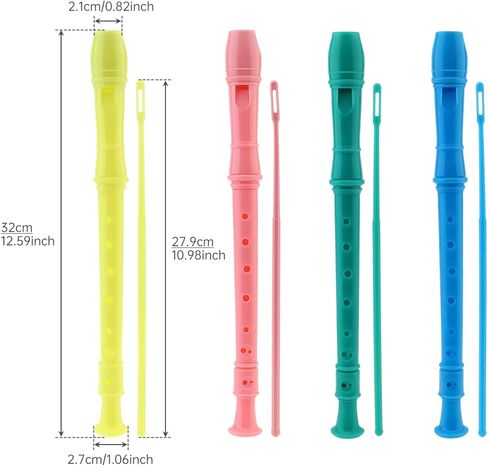 4 Pack Recorder Instrument for Adults Beginner, Colorful Professional German fingering Soprano Recorder, Musical Instruments Flute Instrument, 7 Holes Baroque Soprano British Style Recorder in Saudi Arabia