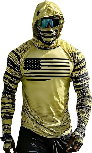 Mens UPF 100+ Fishing Hoodie, Long Sleeve Shirts for Men, Summer Hiking Athletic Workout Running Swim Shirt in Saudi Arabia