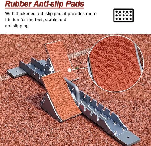 Extra Long Starting Block for Racing, Portable Starting Blocks for Track & Field Training, 4 Angle Adjustable Sprinter Starting Block, Multi Function Starting Blocks for Plastic Runway in Kuwait