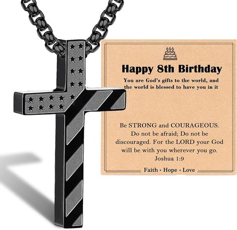 Tarsus Happy 8-16 Year Old Boy Birthday Gifts, Cross Necklace Gifts for Son Grandson Nephew Boys in Saudi Arabia