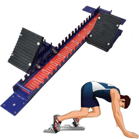 Track Field Starting Block, Competition Specific Sprint Training Device with Clear Scale, Adjustable 8 Angle, Professional Running Aid for School, Stadium, Playground, Training Ground in Kuwait