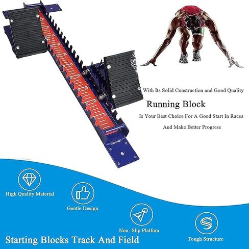 Track Field Starting Block, Competition Specific Sprint Training Device with Clear Scale, Adjustable 8 Angle, Professional Running Aid for School, Stadium, Playground, Training Ground in Kuwait