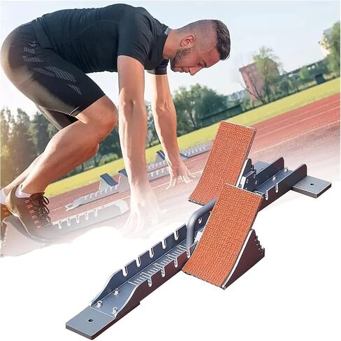 Track and Field Starting Block, Lightweight Multi Function Starting Blocks, Aluminum Alloy, 4 Adjustable Pedal Angle Sprinter Starting Block, for Athletics Plastic Runway Cinder Track in Kuwait